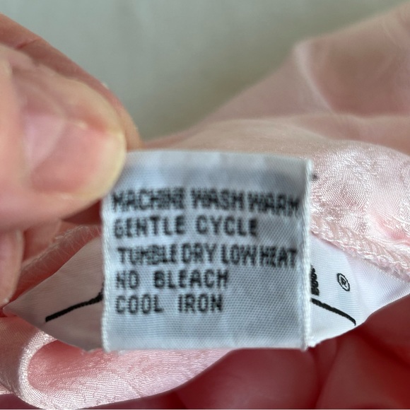 Vintage JL Plum Silky Damask Shell Pink High Neck Blouse - Picture 11 of 14